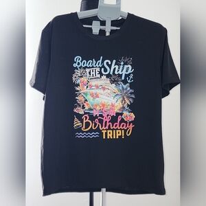 Board the Ship Birthday Trip! Graphic Tee - Black